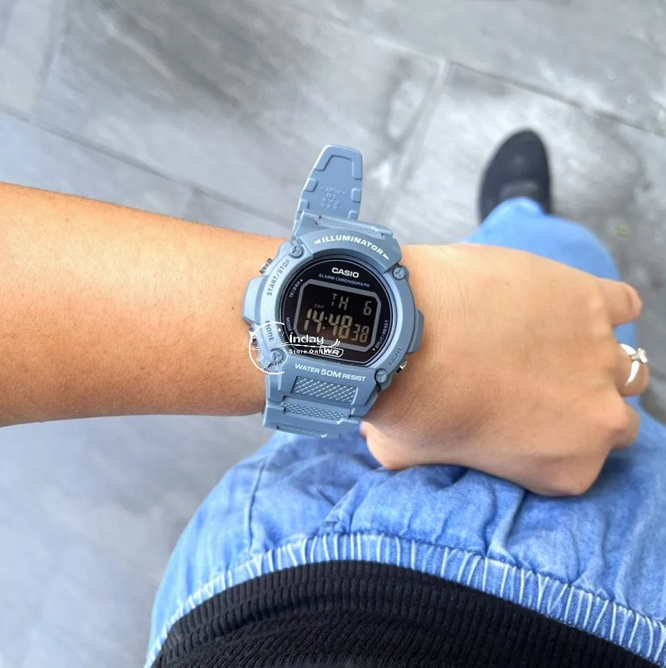 Casio Women's Watch W-219HC-2B Digital Sporty Design Resin Band Resin Glass