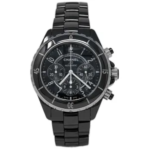 Chanel J12 Automatic Chronograph Black Ceramic 41mm Black Arabic Dial Watch Reference #: H0940