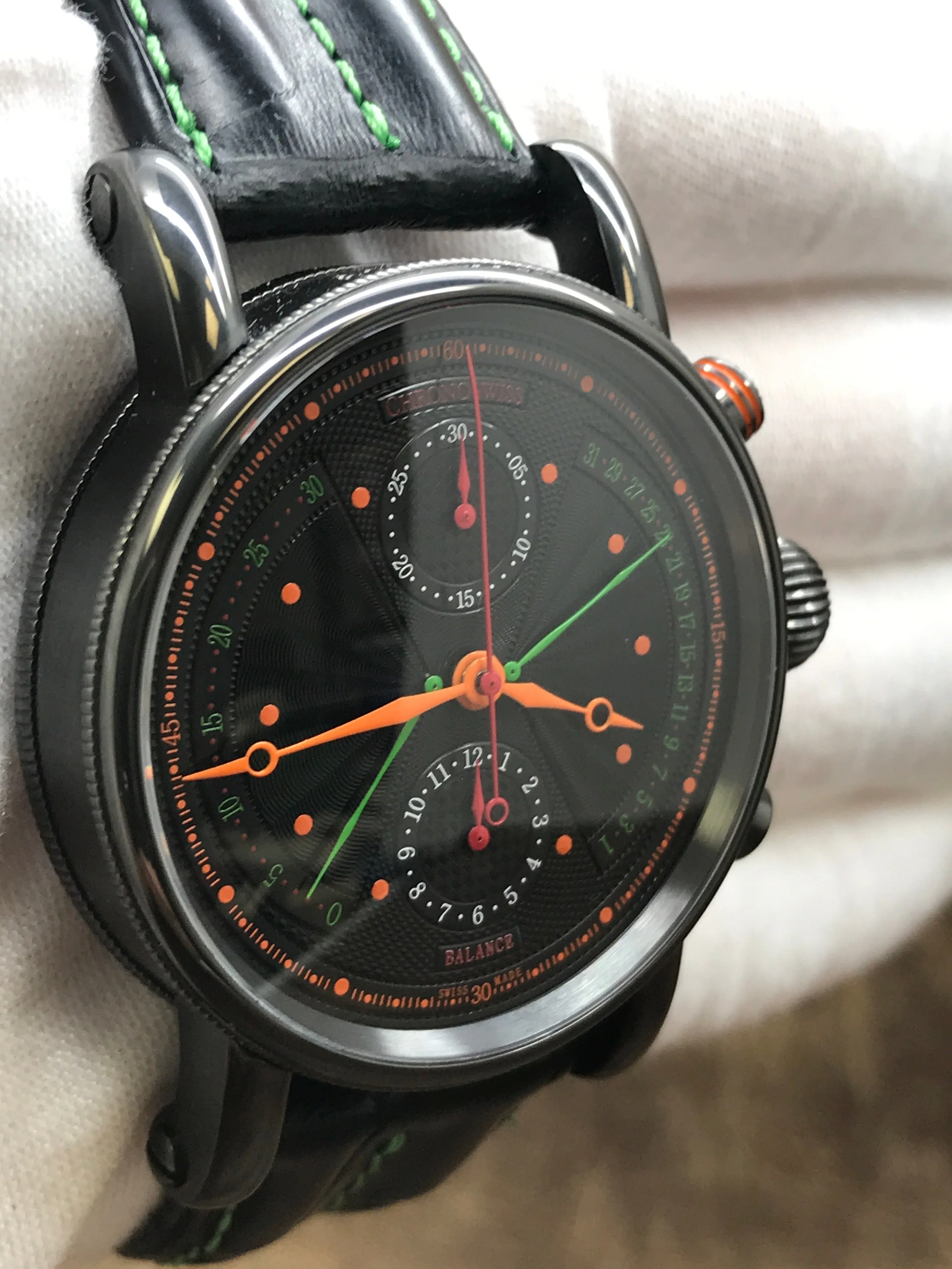 Chronoswiss Flying Regulator Chronograph CH7542-45 Black Dial Automatic Men's Watch