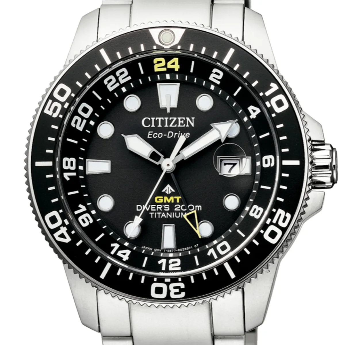 Citizen Promaster BJ7110-89E BJ7110 BJ7110-89 Marine Eco-Drive Black Dial Titanium Watch