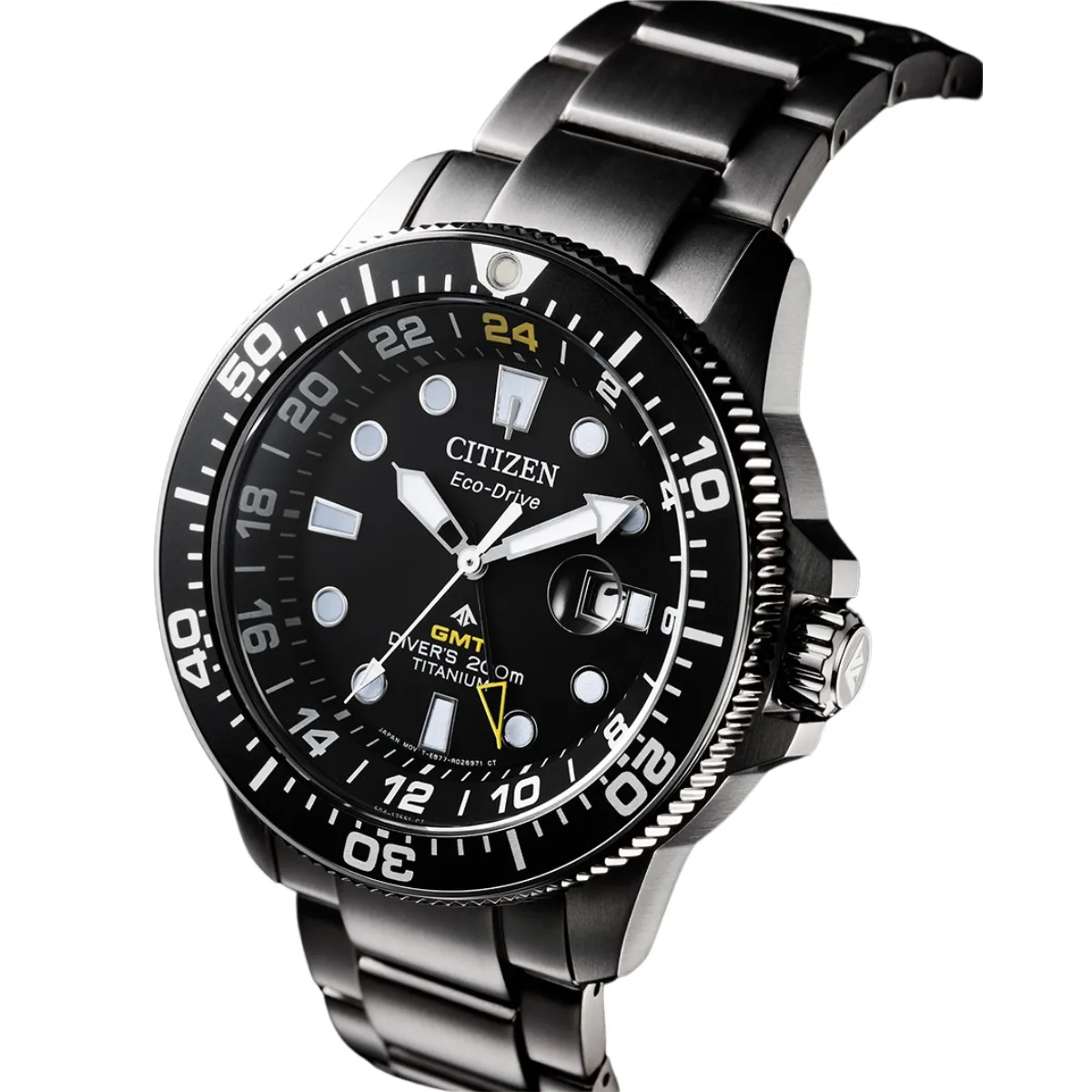 Citizen Promaster BJ7110-89E BJ7110 BJ7110-89 Marine Eco-Drive Black Dial Titanium Watch