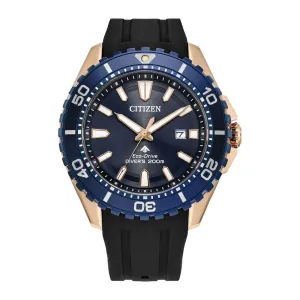 Citizen Promaster Dive Mens Eco Drive Two Tone Blue Dial Rubber Strap Watch
