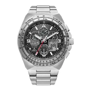 Citizen Promaster Skyhawk A-T Mens Eco Drive Stainless Steel Black Dial Watch
