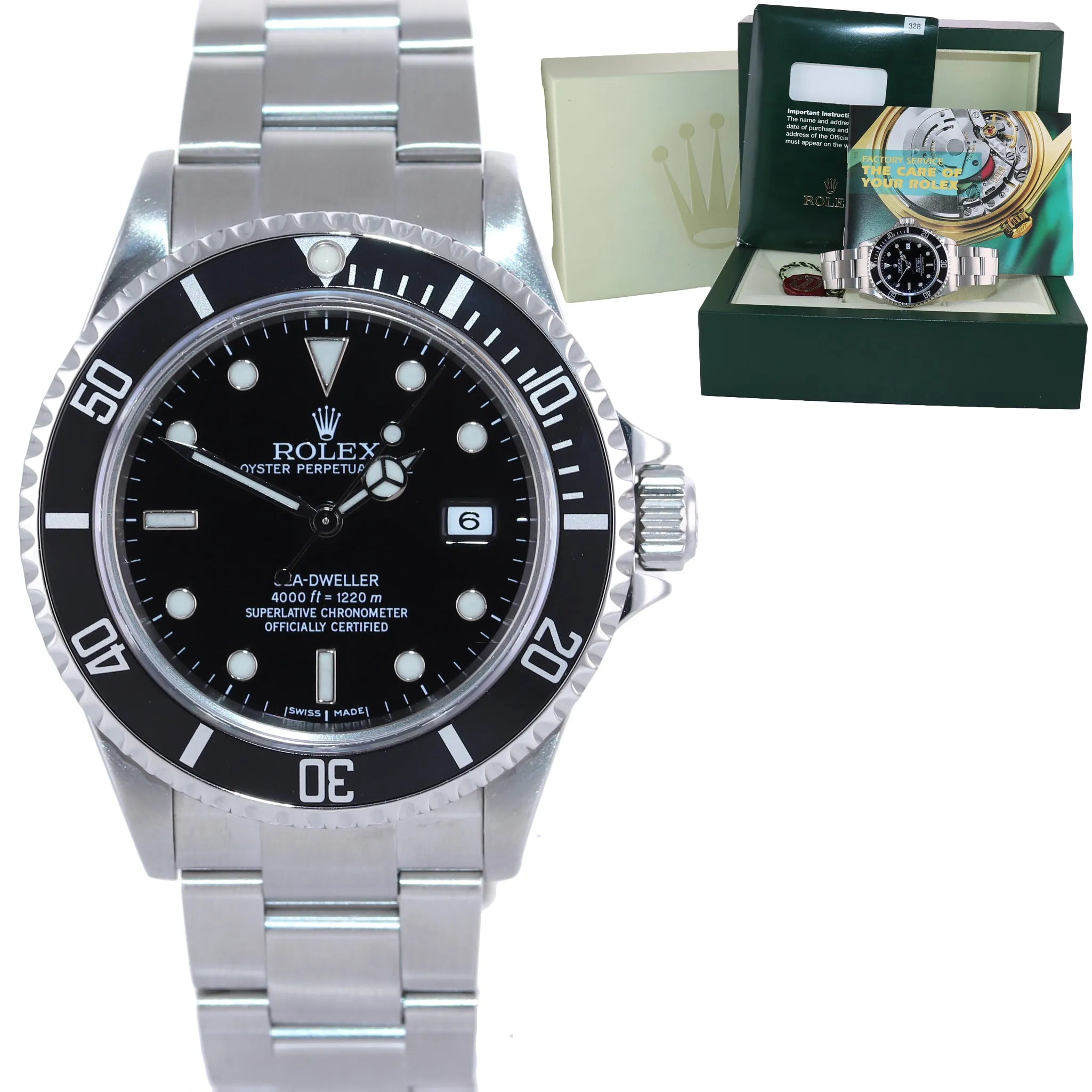 Copy of 2004 NO HOLES Rolex Sea-Dweller Steel 16600 Black Dial Date 40mm Watch Box