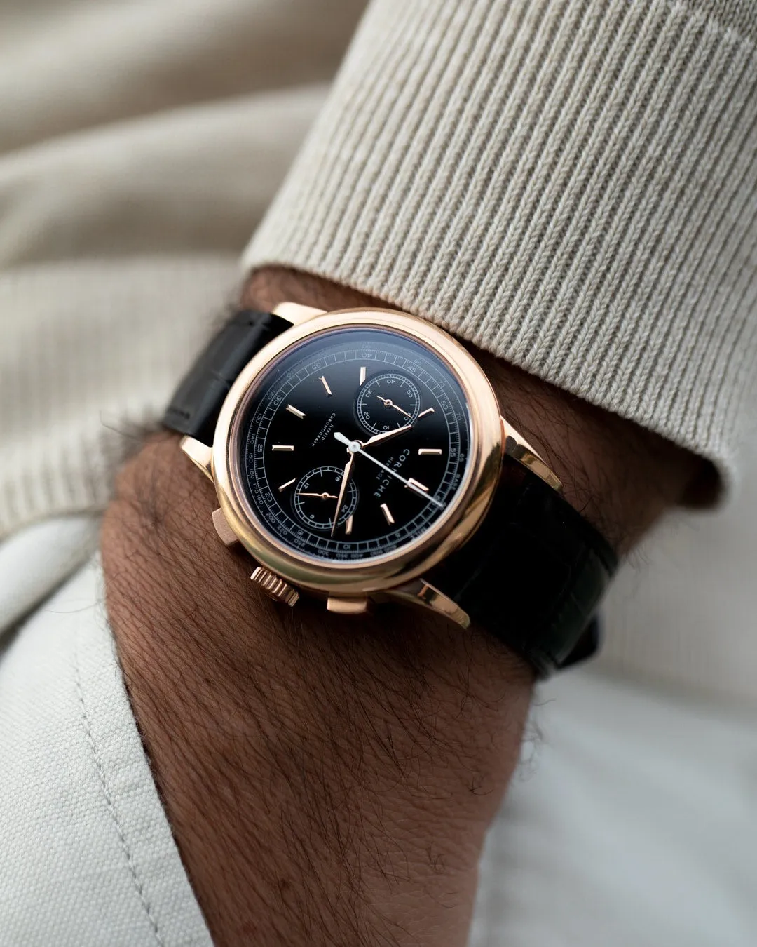 CORNICHE Chronograph Rose Gold / Black Dial