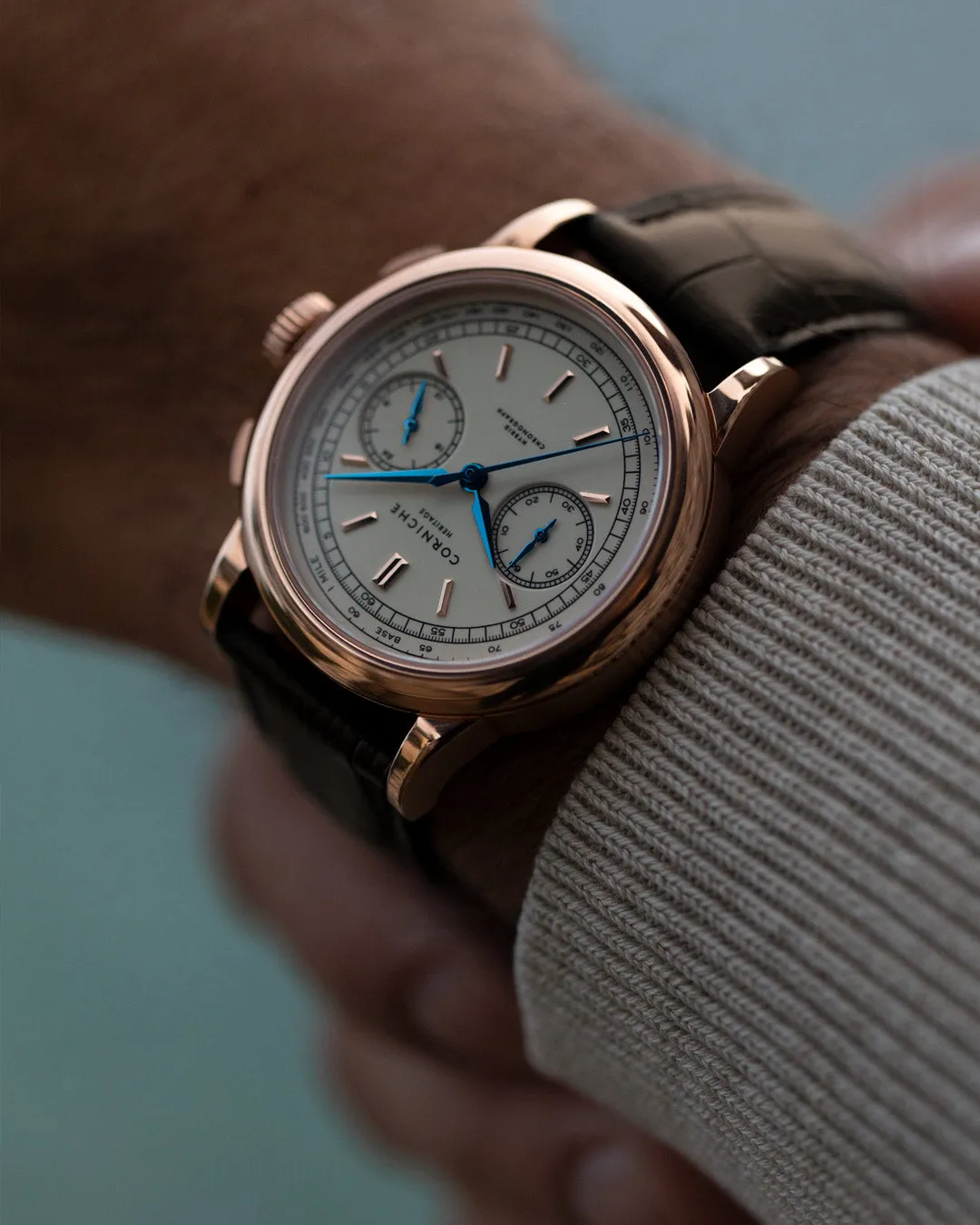 CORNICHE Chronograph Rose Gold with Cream dial