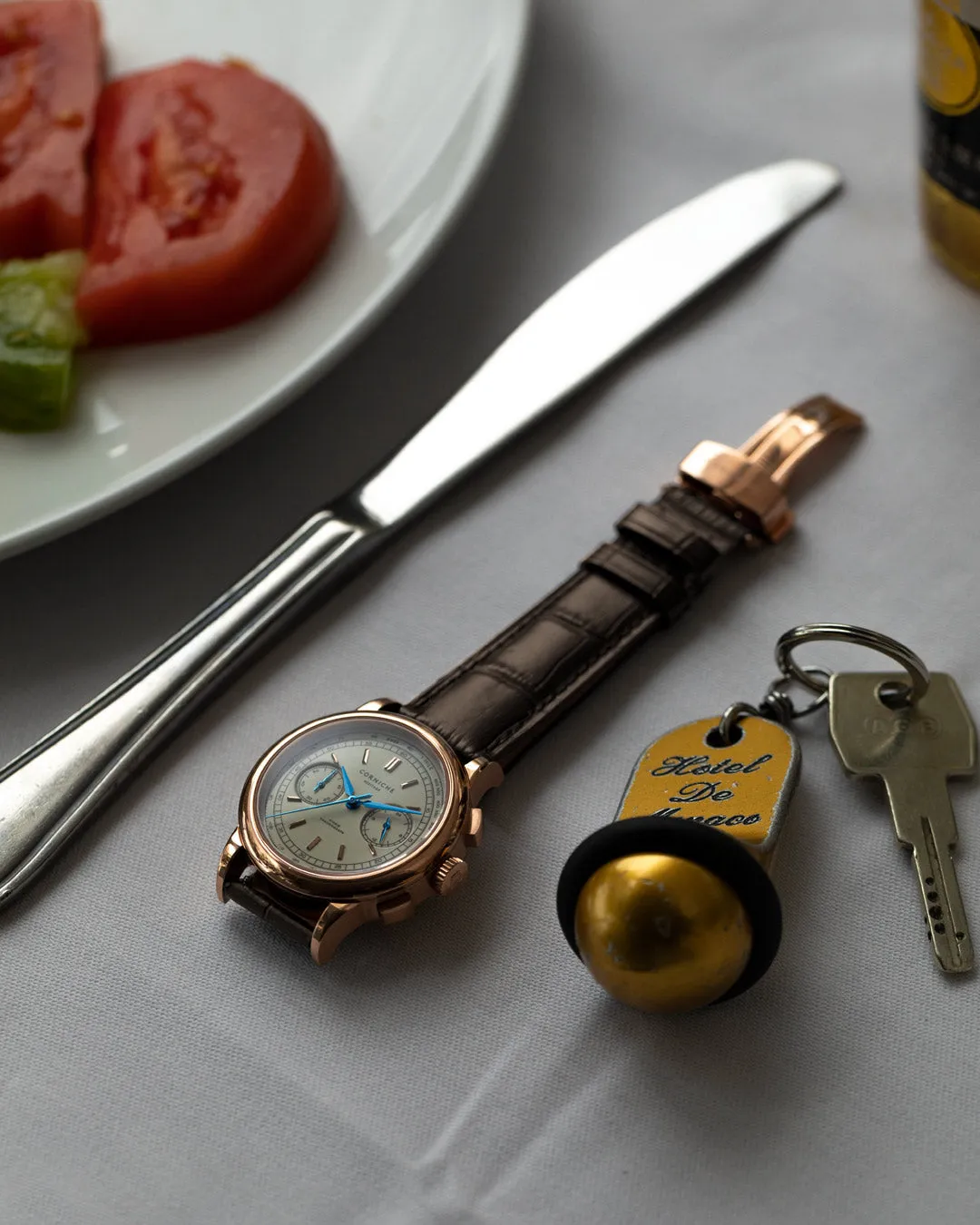 CORNICHE Chronograph Rose Gold with Cream dial