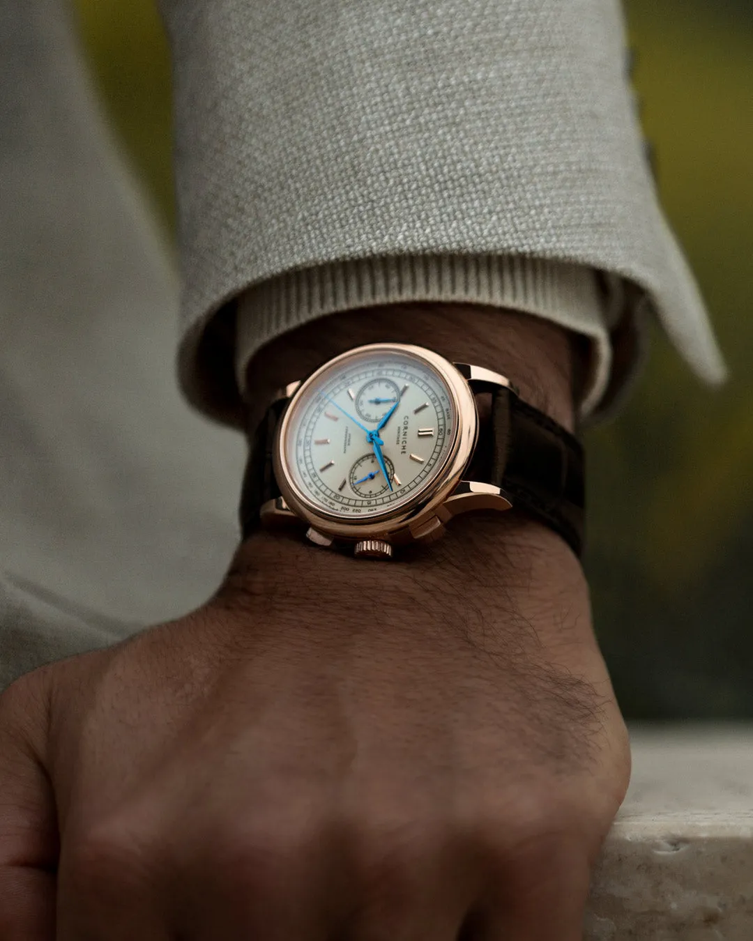 CORNICHE Chronograph Rose Gold with Cream dial
