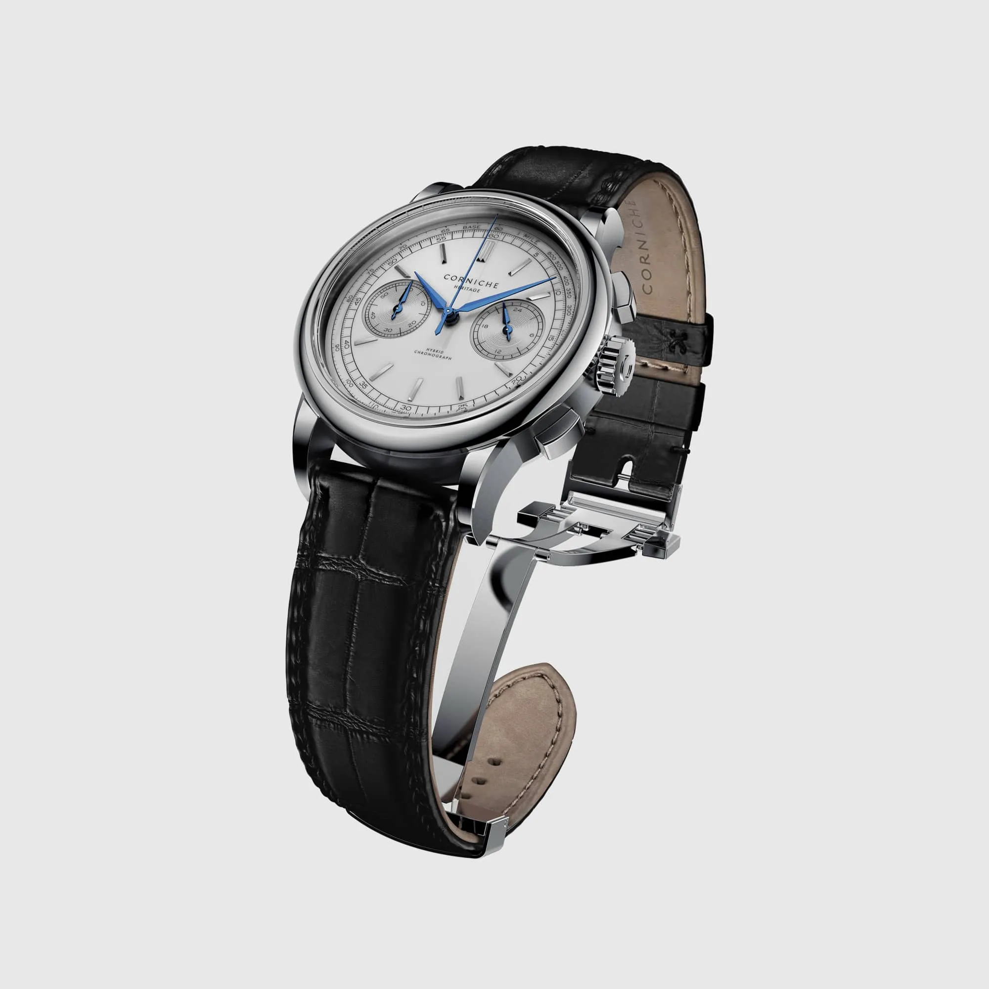 CORNICHE Chronograph Steel with White dial
