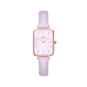 Daniel Wellington Quadro Purple Leather & Rose Gold Mother of Pearl Watch