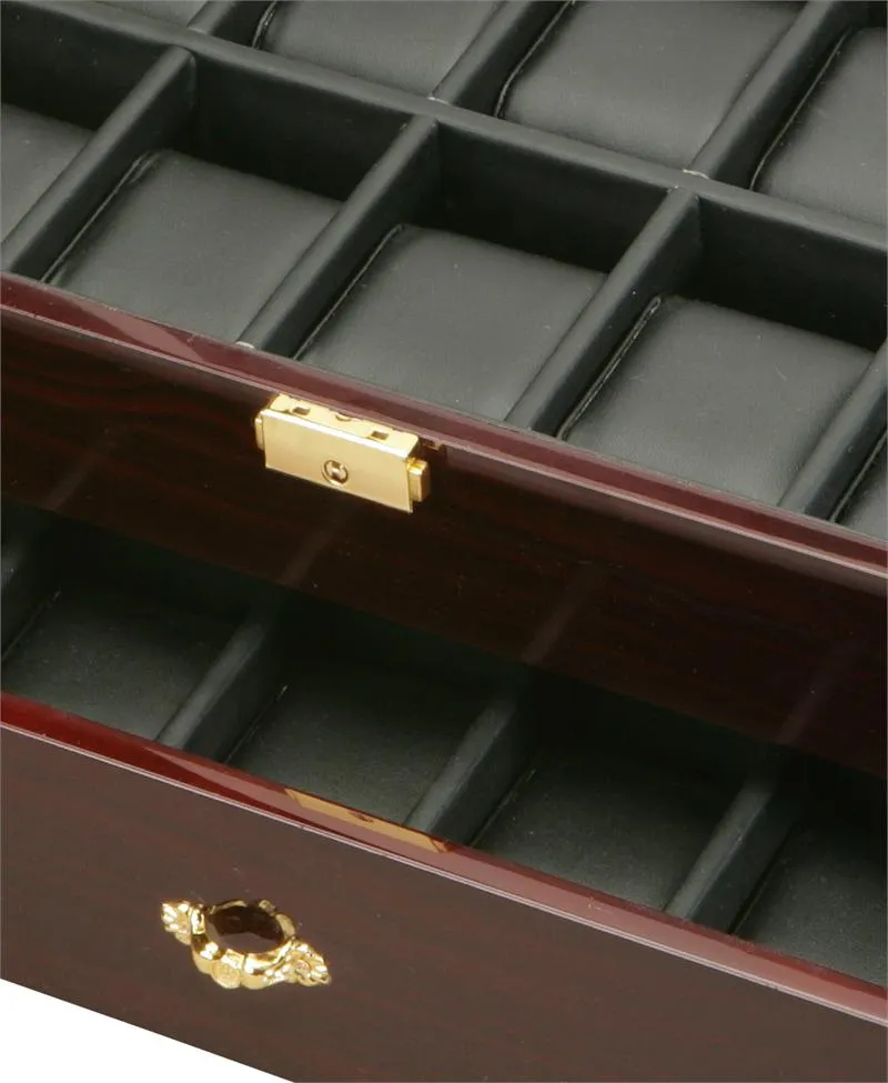 Diplomat Twenty Watch Case With Black Leatherette Interior and Locking Lid