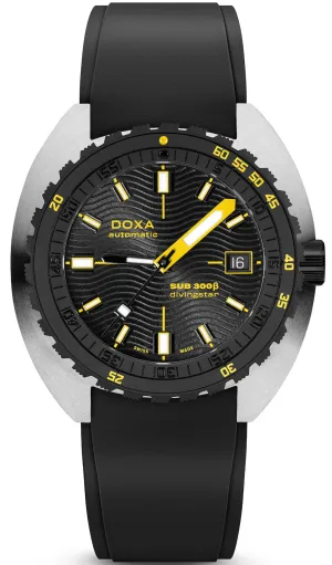 Doxa SUB 300 Beta Ceramic Steel Divingstar Rubber Black Watch
