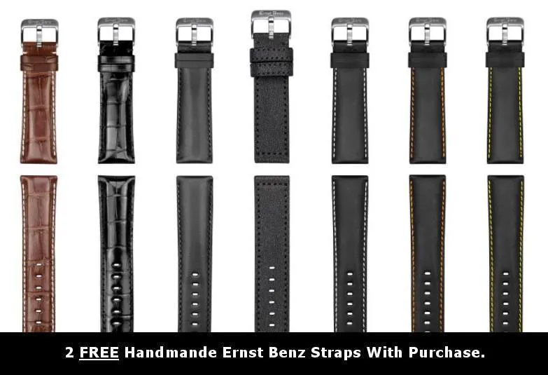 Ernst Benz Chronolunar Officer DLC 47mm Black Dial Men's Watch GC10381-DLC