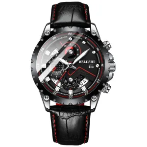 Fashion New Mens Watch | BELUSHI Luxury Chronograph Full Steel Waterproof Quartz Watch