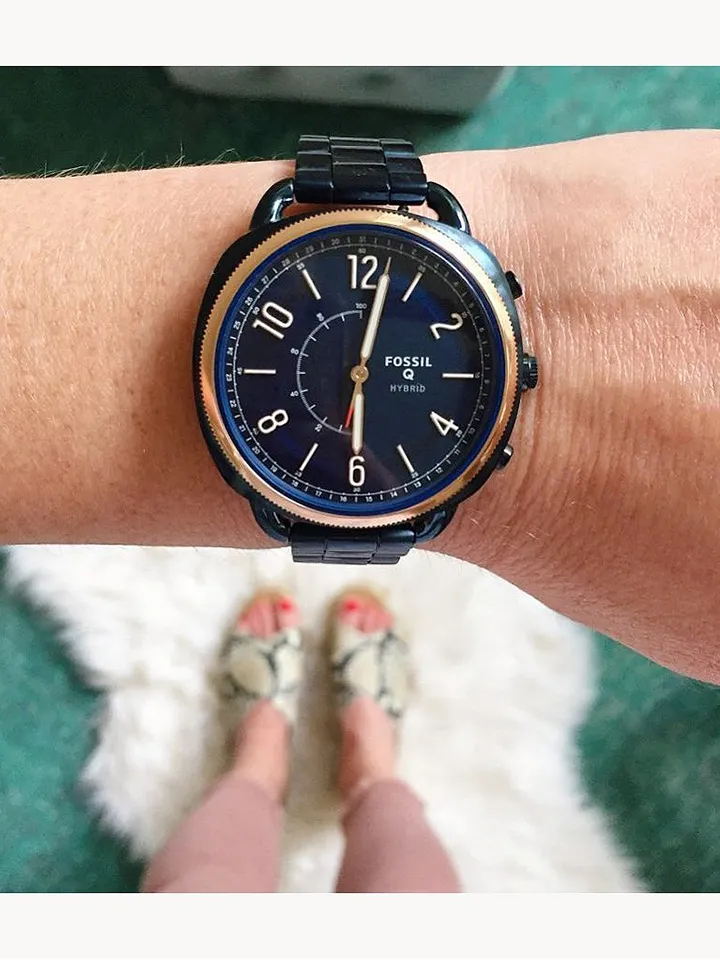 Fossil FTW1203 Hybrid Smartwatch Accomplice Navy Blue Stainless Steel Watch