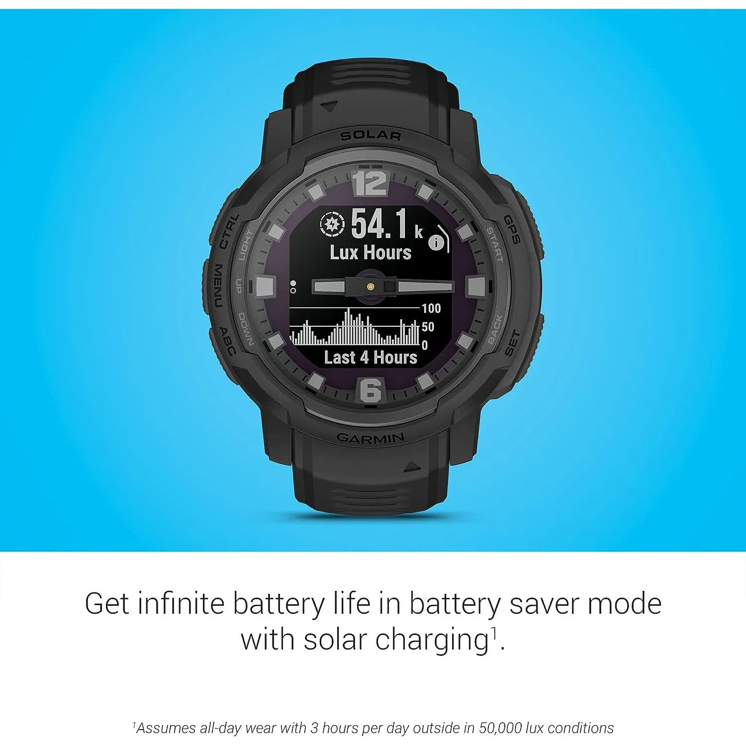 Garmin Instinct Crossover Solar Tactical Edition, Rugged Hybrid Smartwatch - Black