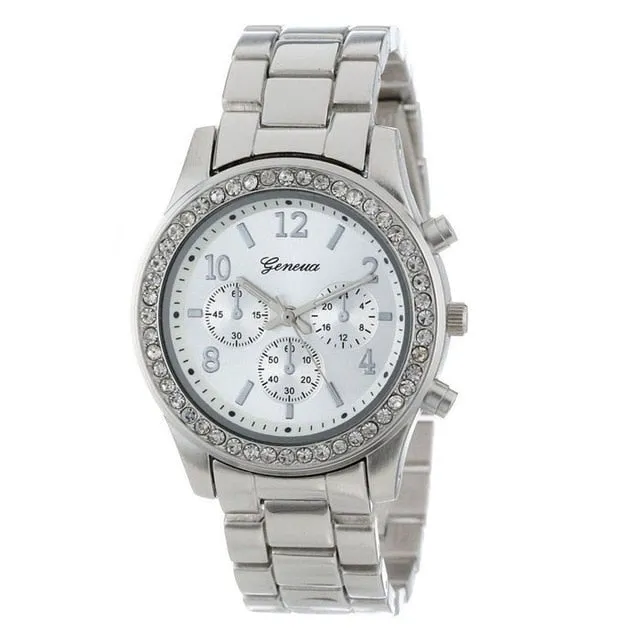 Geneva Classic Luxury Rhinestone Watch Women Watches Fashion Ladies Watch Women's Watches Clock Relogio Feminino Reloj Mujer