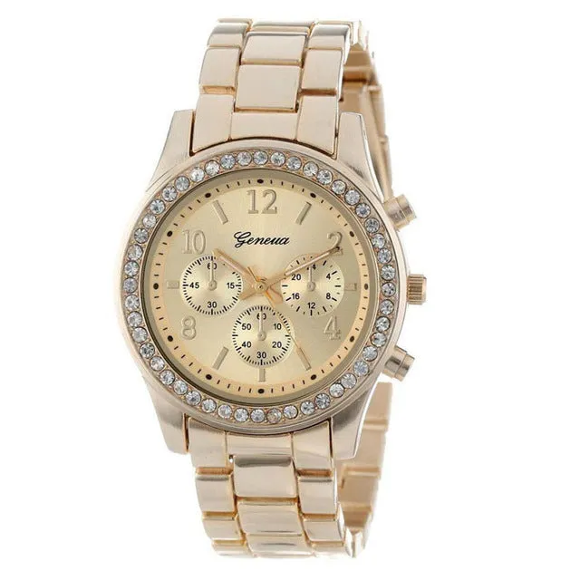 Geneva Classic Luxury Rhinestone Watch Women Watches Fashion Ladies Watch Women's Watches Clock Relogio Feminino Reloj Mujer