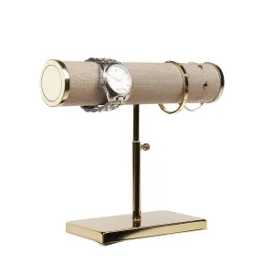 Gold T Bar Jewelry Stand for Bracelets and Watches - Luxury Watch Display Stand