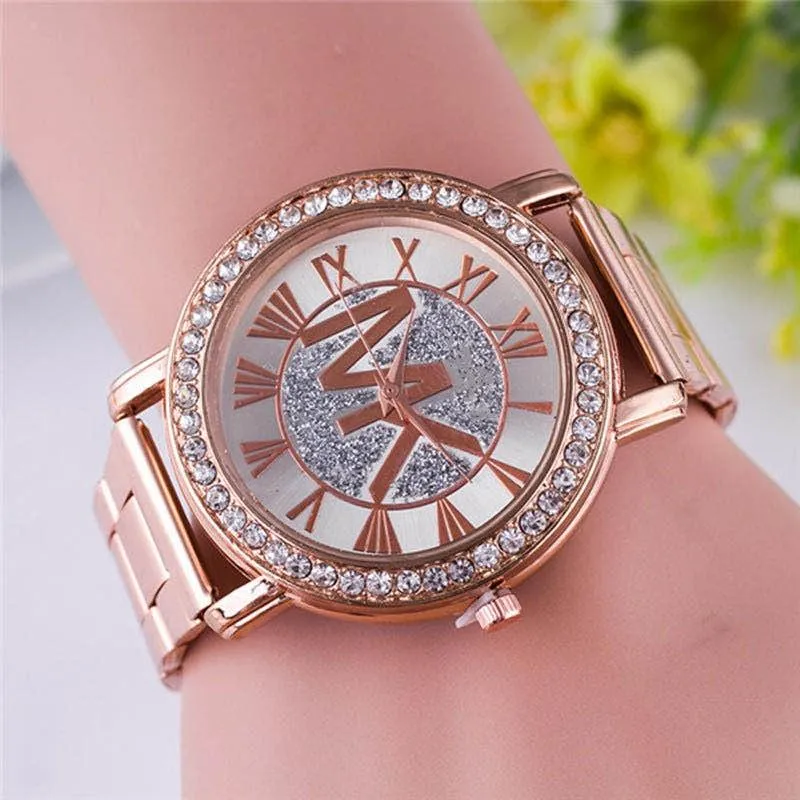 Gold top Studded luxury business  watch