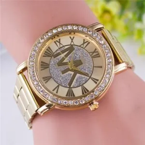 Gold top Studded luxury business  watch