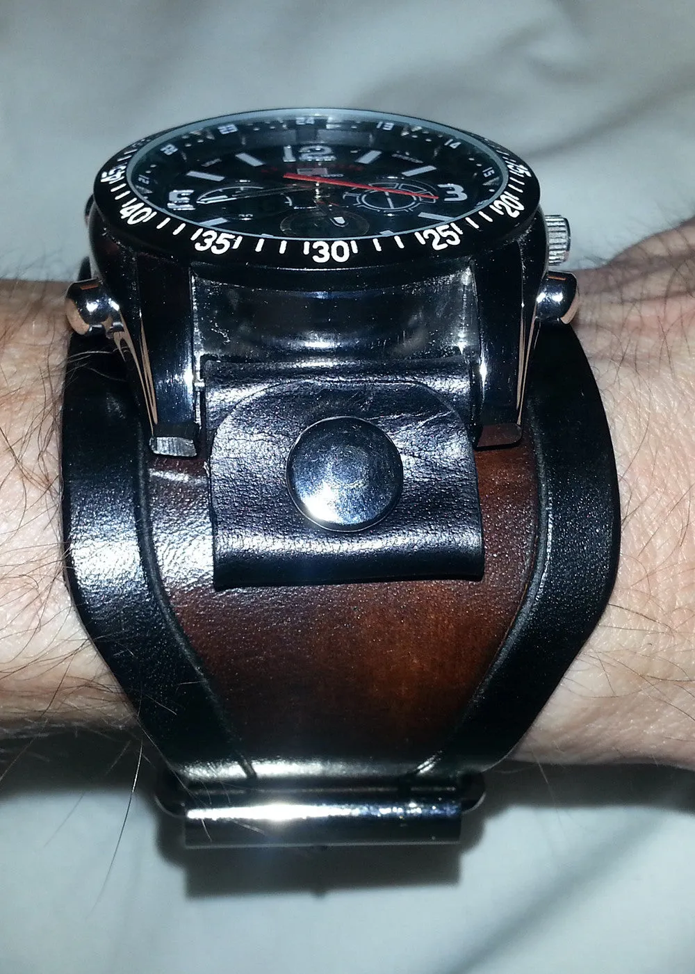 Grooved Wide Leather Watch Straps | 2 Inch