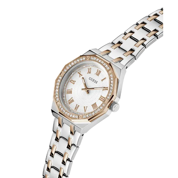 Guess Desire Two-Tone Stainless Steel White Dial Quartz Watch for Ladies - GW0770L5