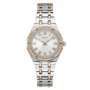 Guess Desire Two-Tone Stainless Steel White Dial Quartz Watch for Ladies - GW0770L5