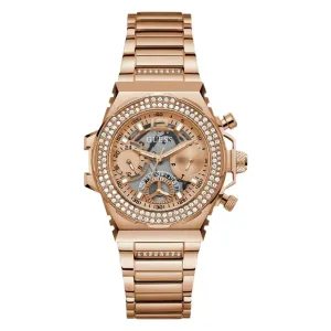 Guess Fusion Rose Gold Stainless Steel Rose Gold Dial Chronograph Quartz Watch for Ladies - GW0552L3