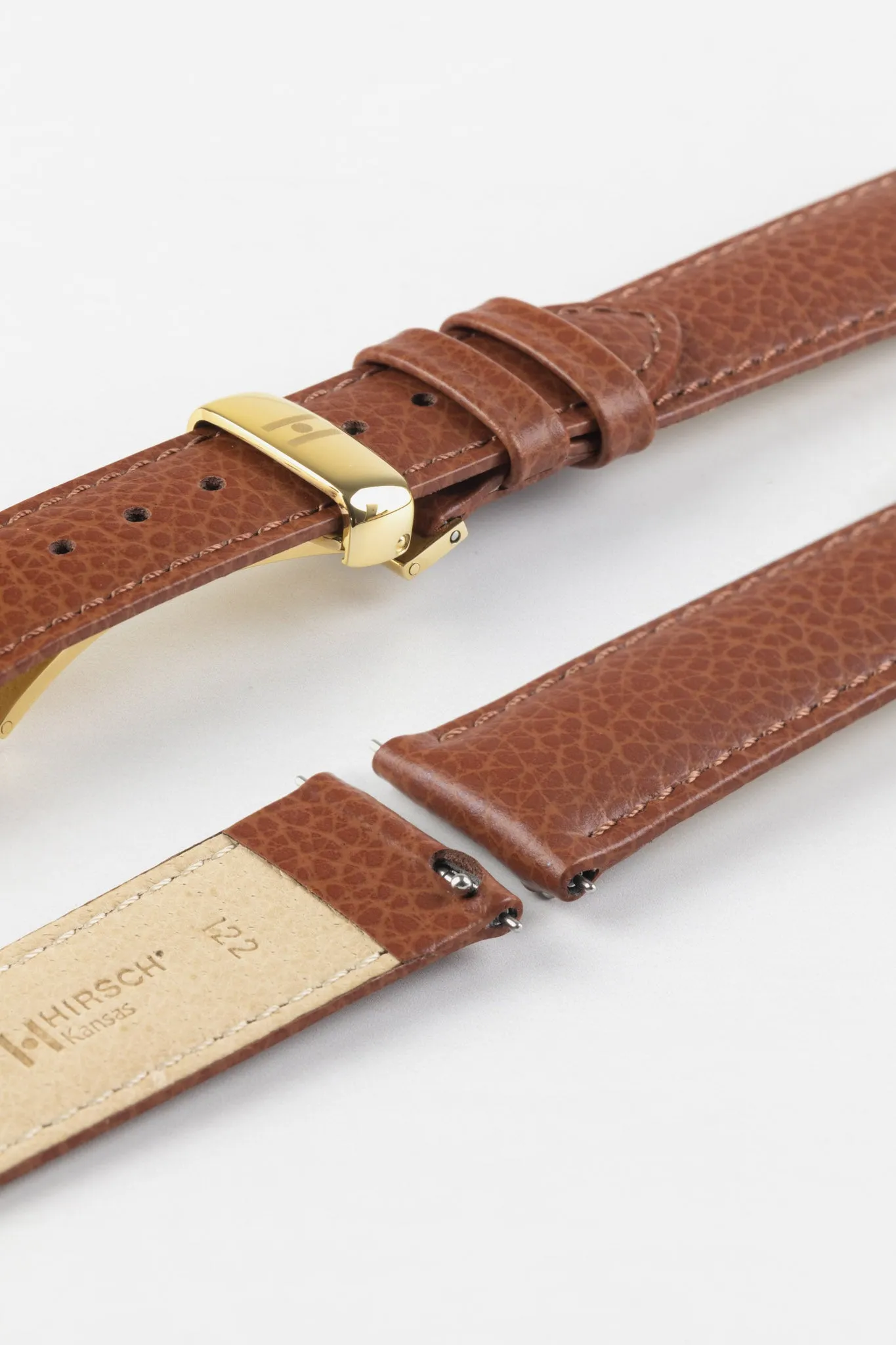 Hirsch KANSAS Buffalo Embossed Calf Leather in GOLD BROWN