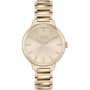 HUGO BOSS Signature Rose Gold Stainless Steel Rose Gold Dial Quartz Watch for Ladies - 1502540