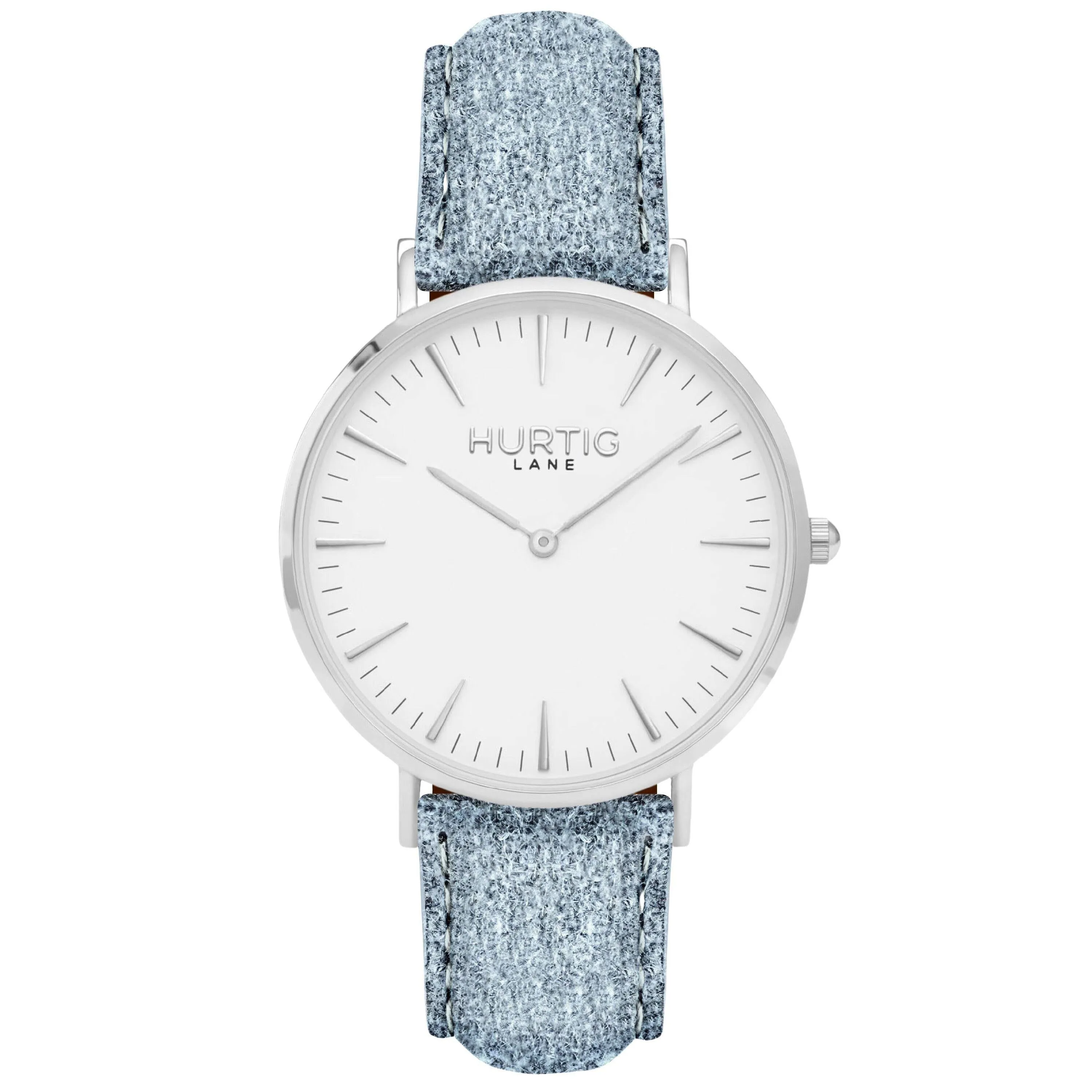 Hymnal Vegan Suede Watch Silver, White & Coral