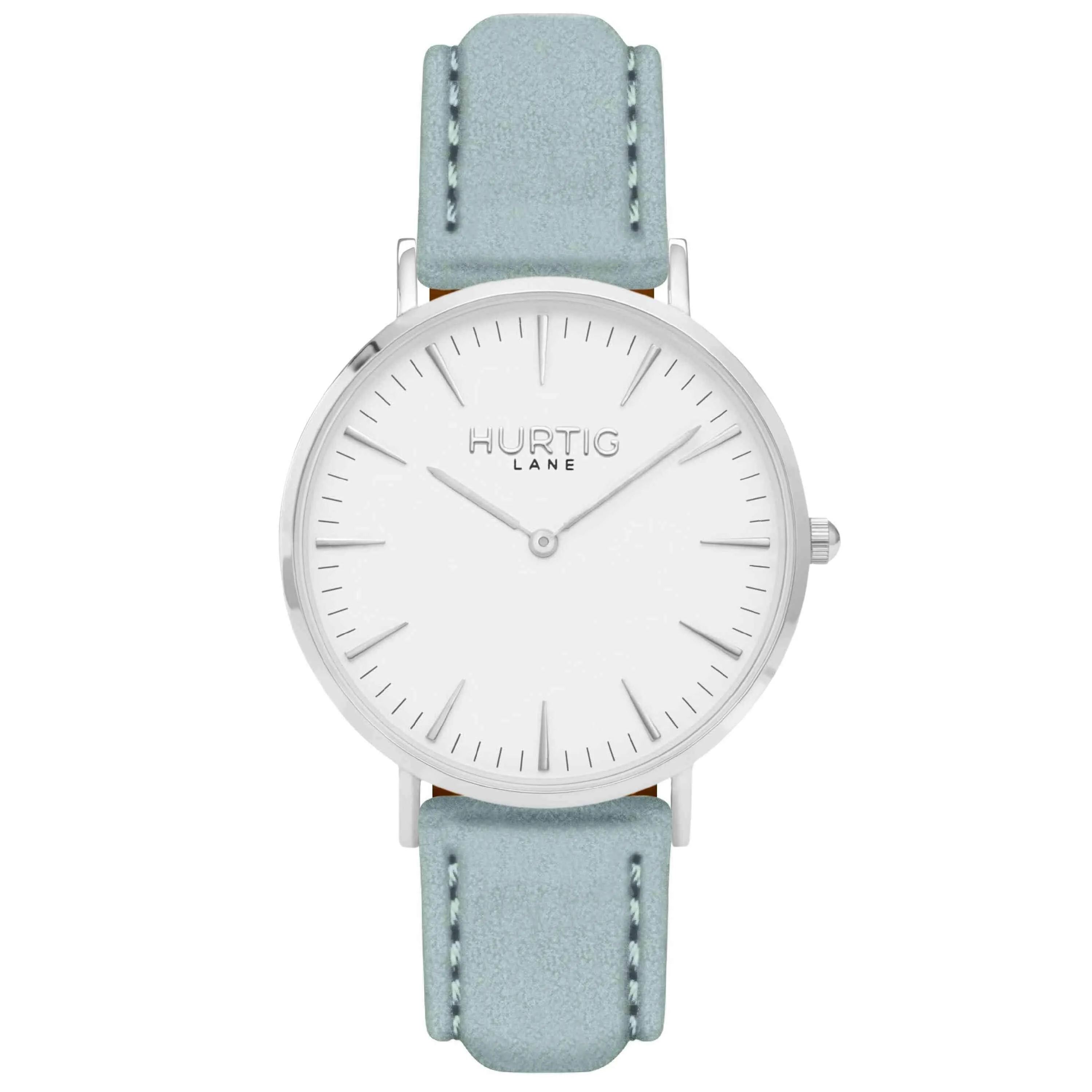 Hymnal Vegan Suede Watch Silver, White & Coral