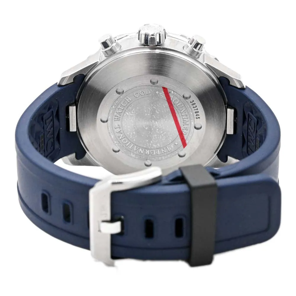 IWC Men's Aquatimer Chronograph Stainless Steel 44mm Blue Stick Dial Watch Reference #:  IW376711