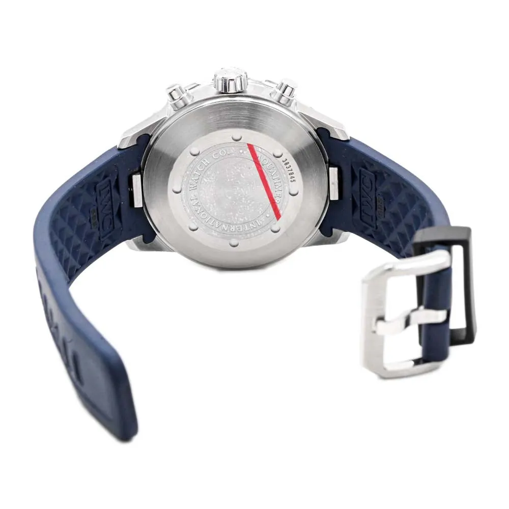 IWC Men's Aquatimer Chronograph Stainless Steel 44mm Blue Stick Dial Watch Reference #:  IW376711