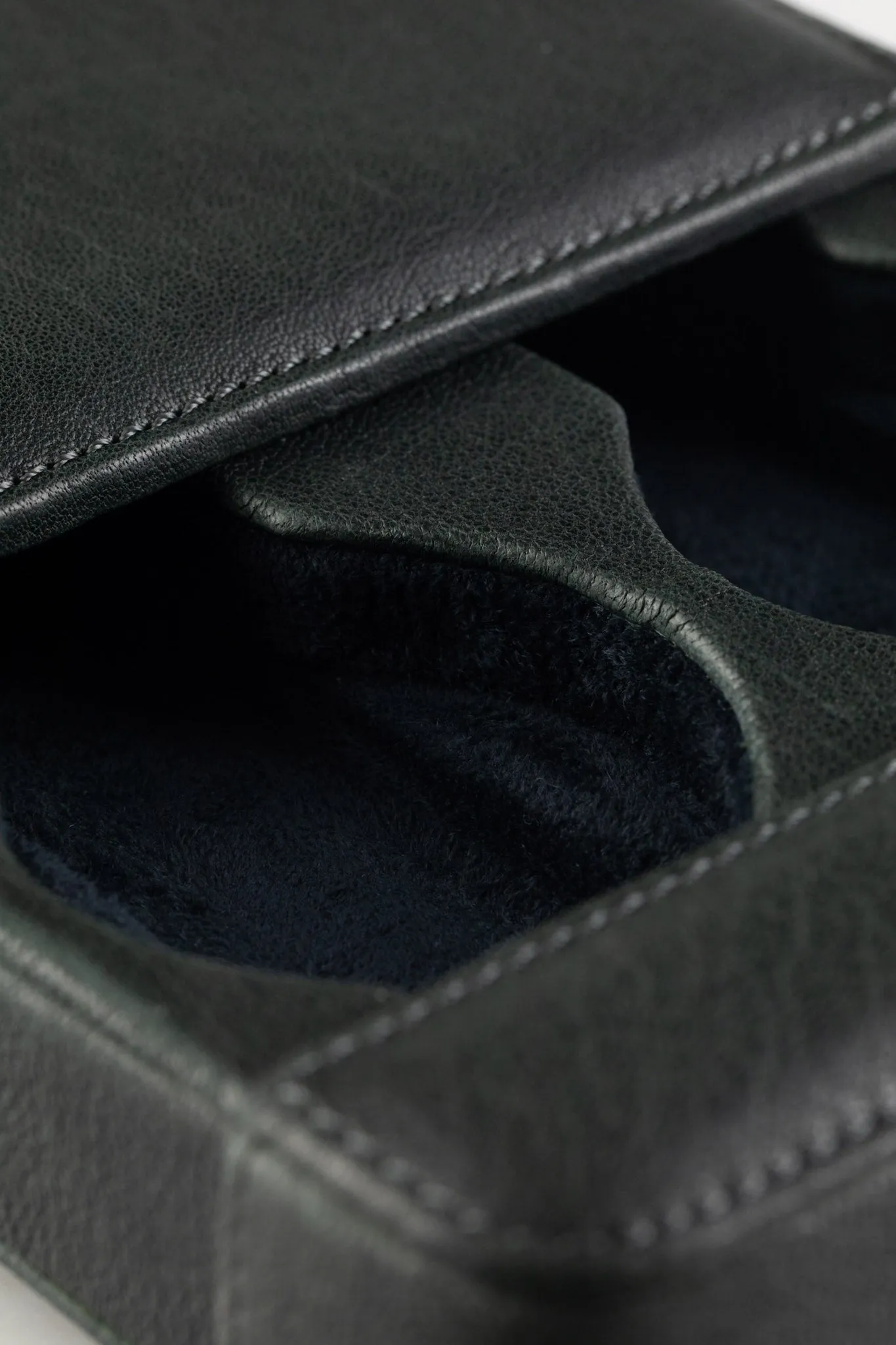 JPM 2-Watch Leather Sliding Storage Case in SPRUCE GREY