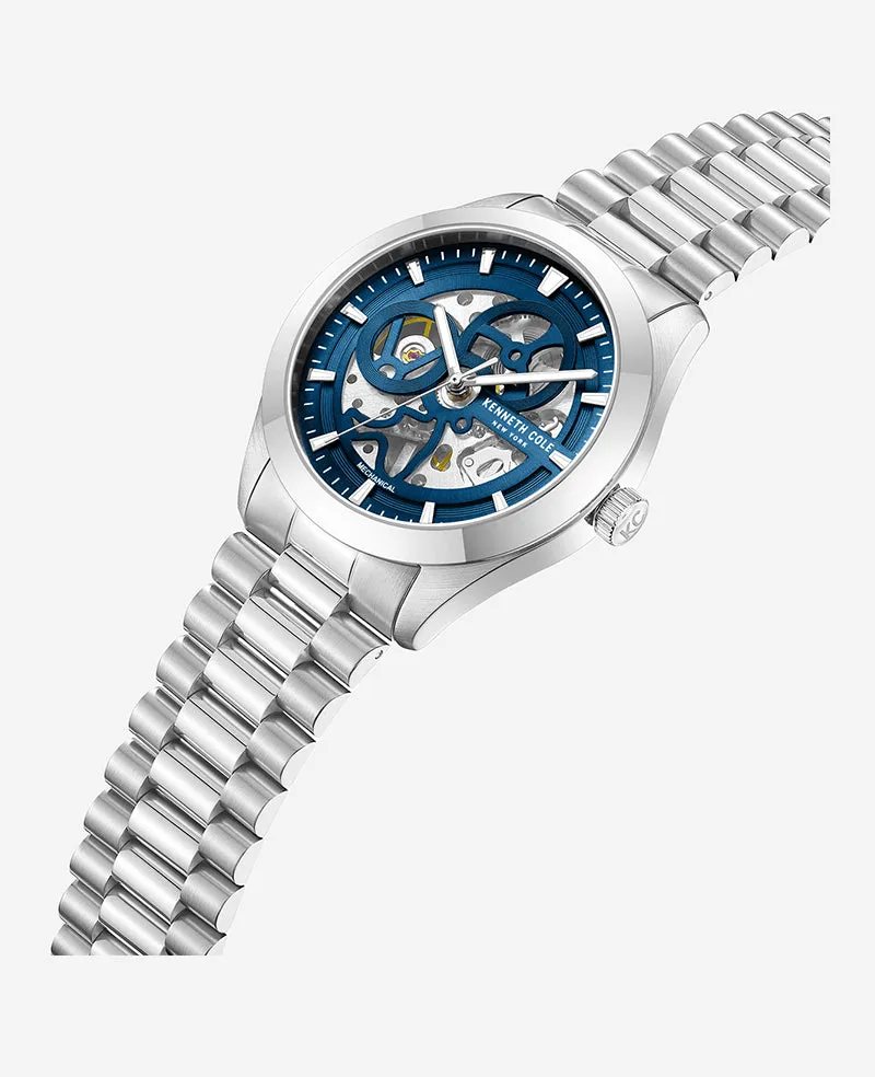 Kenneth Cole New York 42mm Mechanical Blue Skeleton Men's Watch KCWGL0046701