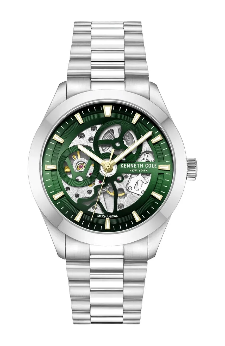 Kenneth Cole New York 42mm Mechanical Green Skeleton Men's Watch KCWGL0046703