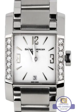 Ladies Baume & Mercier Diamant Diamond White Arabic Stainless Date 8739 Watch