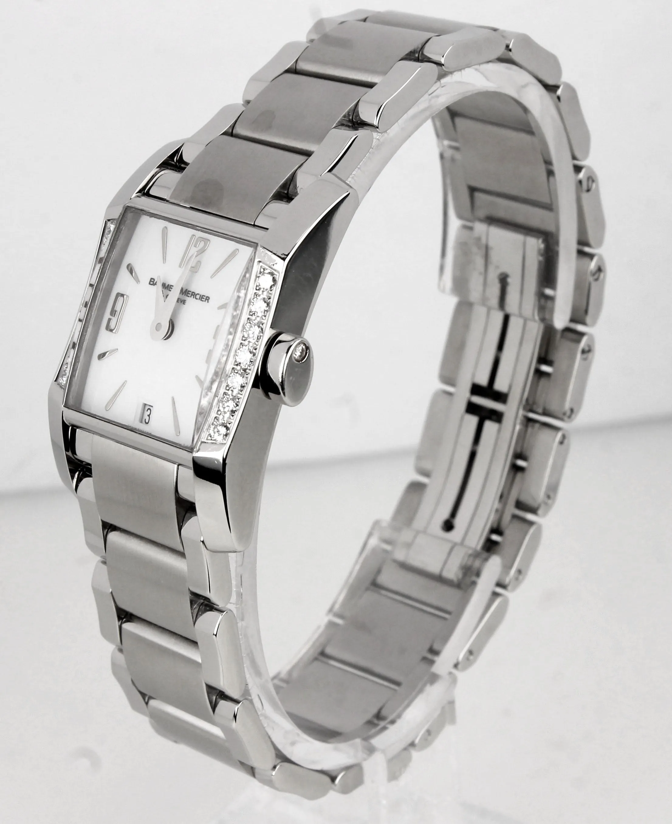 Ladies Baume & Mercier Diamant Diamond White Arabic Stainless Date 8739 Watch