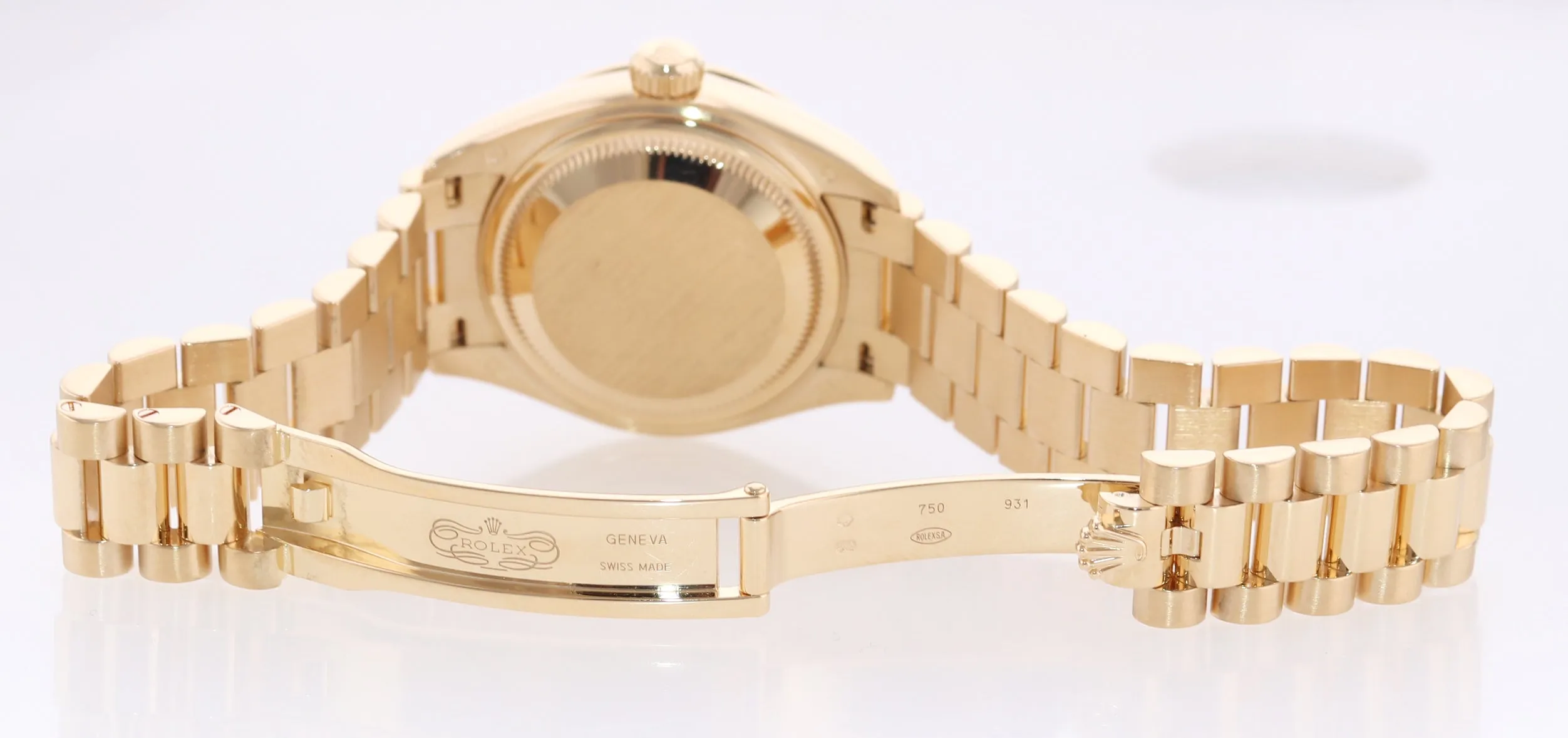 Ladies Rolex DateJust MOP Mother of Pearl Gold Diamond President Watch 279138 Box