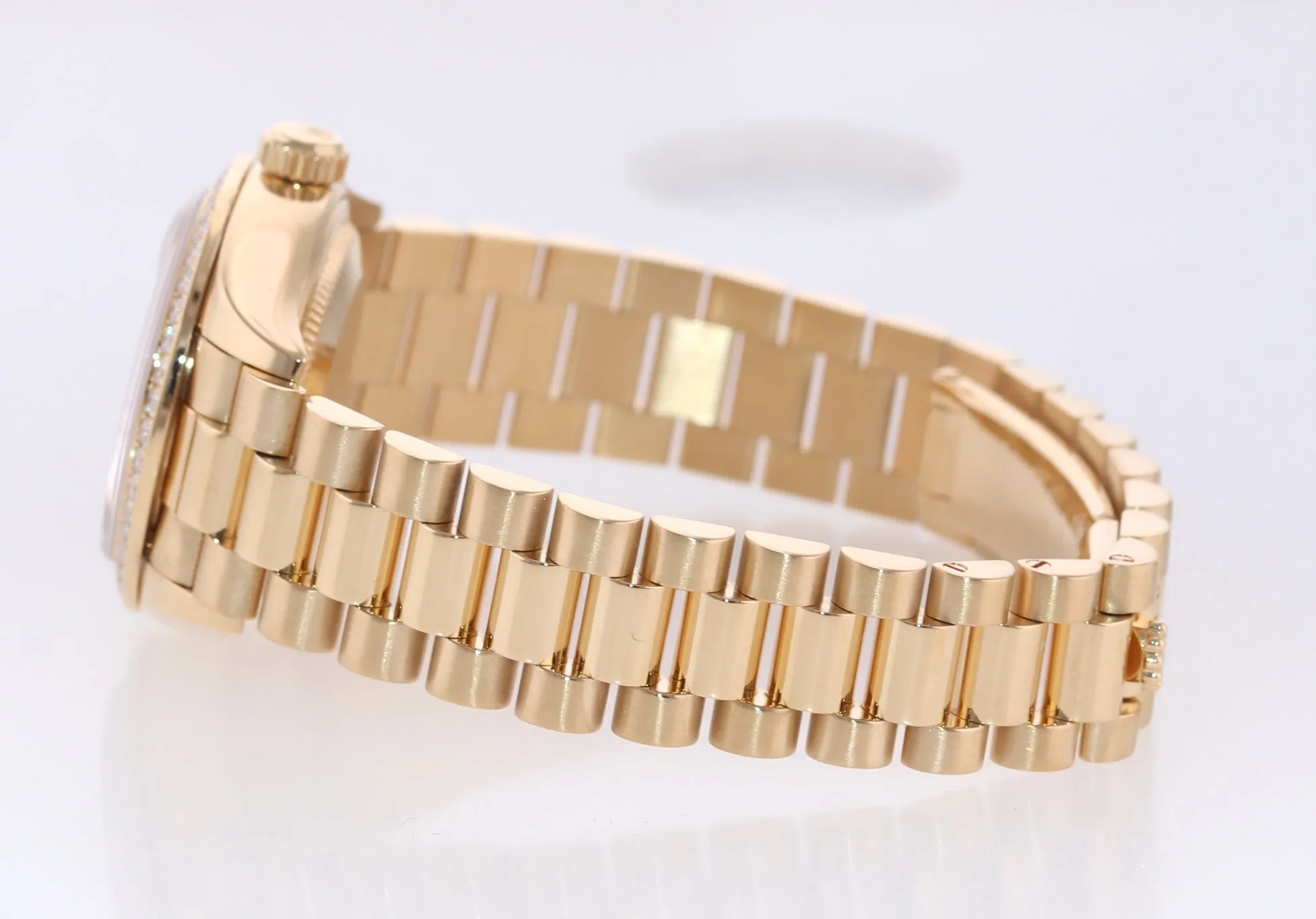 Ladies Rolex DateJust MOP Mother of Pearl Gold Diamond President Watch 279138 Box