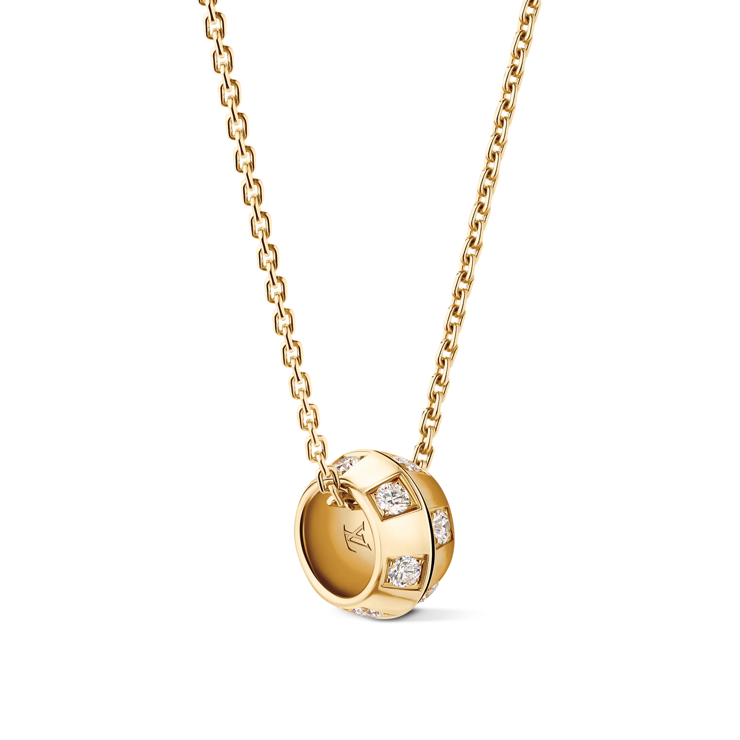 Le Damier de Louis Vuitton Necklace, Yellow Gold and Diamonds