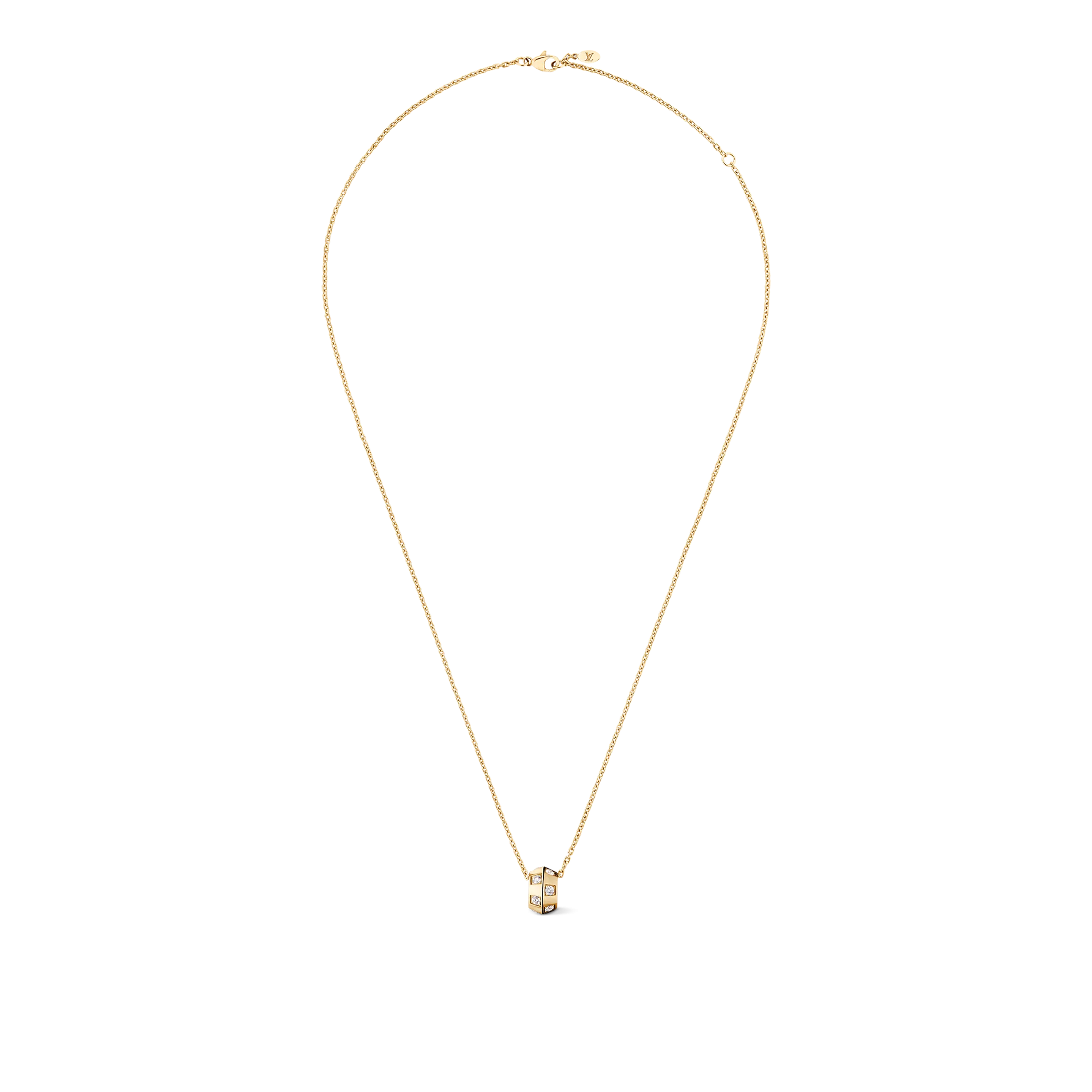 Le Damier de Louis Vuitton Necklace, Yellow Gold and Diamonds