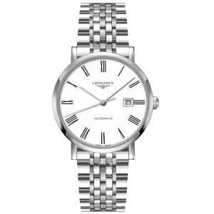 LONGINES ELEGANT COLLECTION 41MM WATCH AUTOMATIC WHITE STEEL L4.911.4.11.6