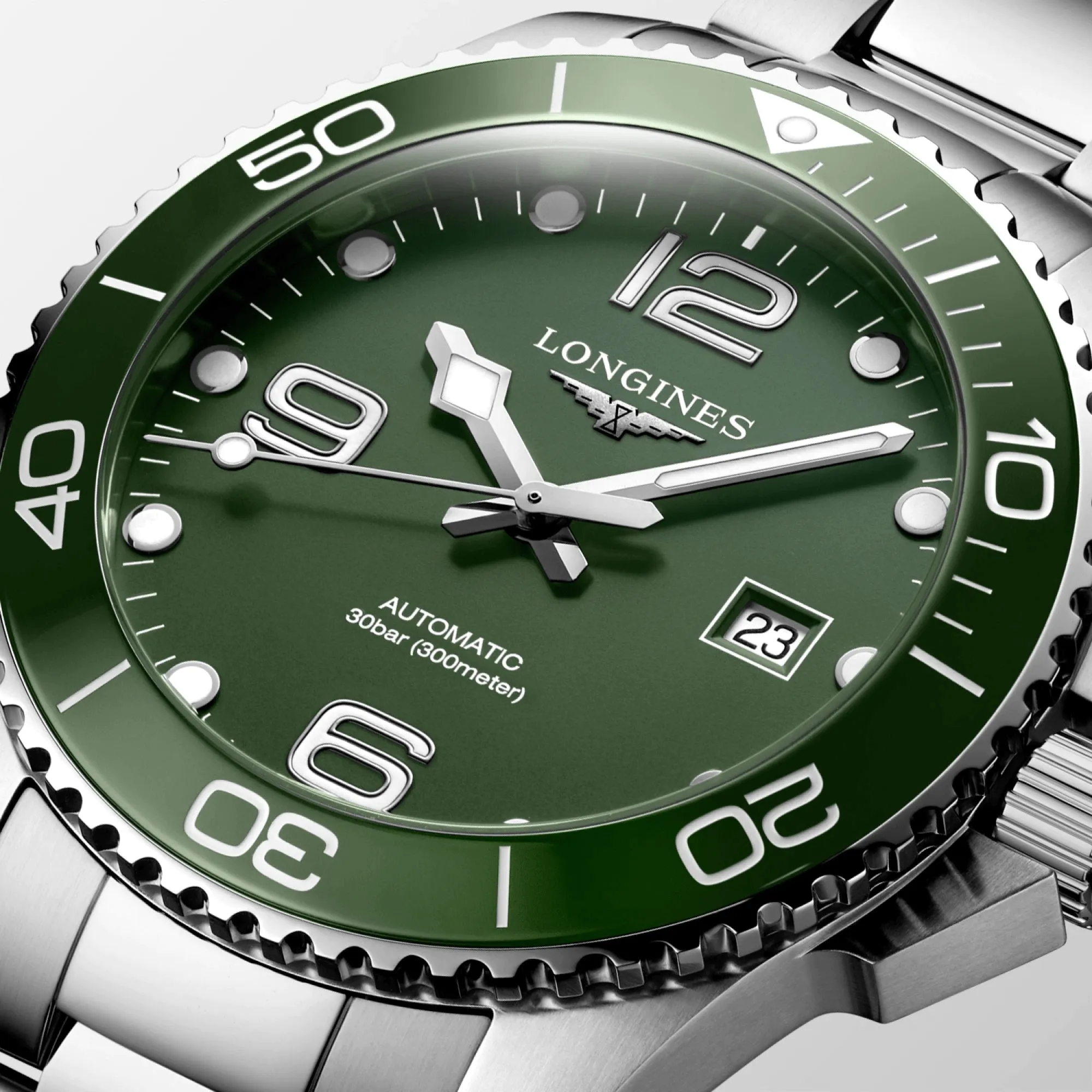 Longines HydroConquest 43mm Green Matt Dial Stainless Steel Men's Watch L37824066
