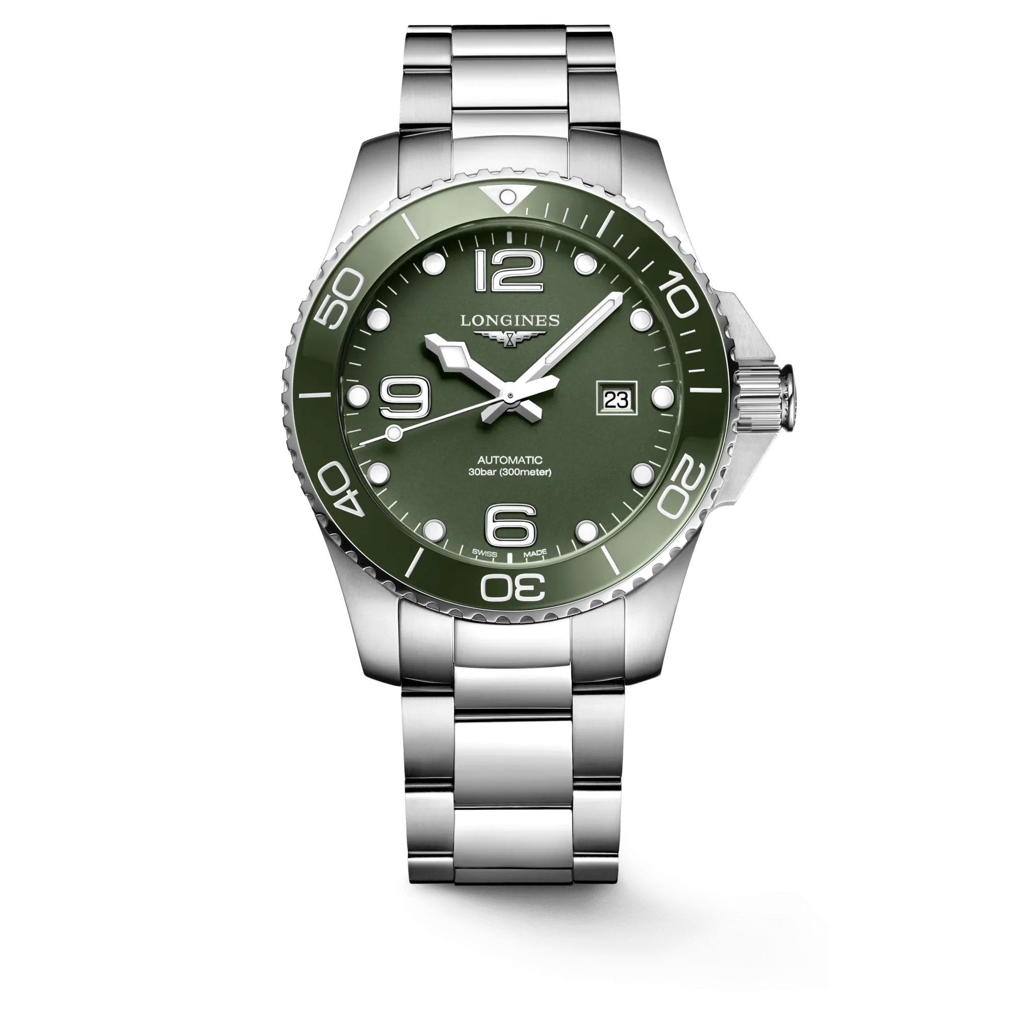 Longines HydroConquest 43mm Green Matt Dial Stainless Steel Men's Watch L37824066