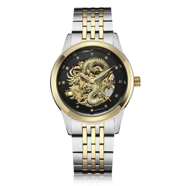 Luxury Dragon Skeleton Automatic Mechanical Watches For Men