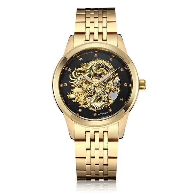 Luxury Dragon Skeleton Automatic Mechanical Watches For Men