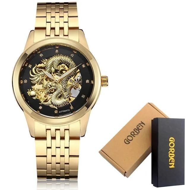 Luxury Dragon Skeleton Automatic Mechanical Watches For Men